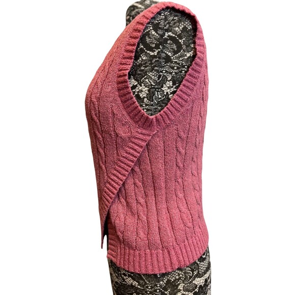 Anthropologie Current Air Angeline Pink Sleeveless Cable Knit Sweater Top Vest S - Picture 15 of 15